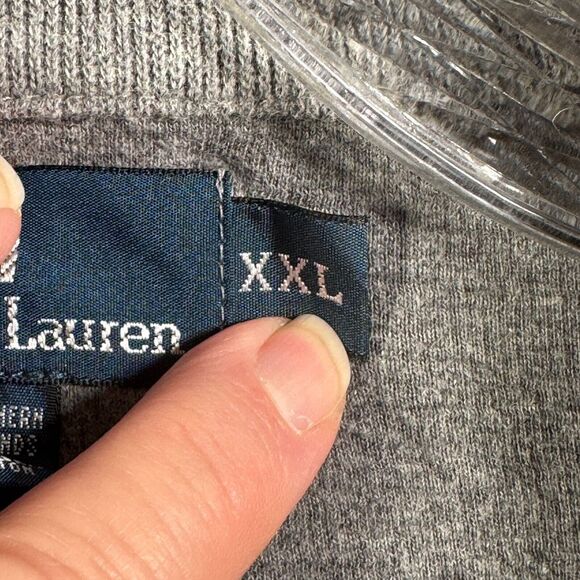 VTG Polo Ralph Lauren Sweater 2XL Gray 1/4 Zip Pullover Long Sleeve Golf Preppy - Picture 8 of 11